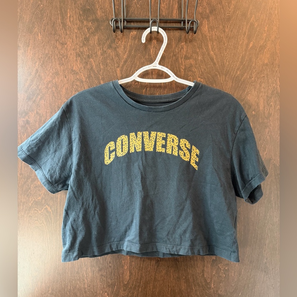 Converse Logo Cheetah Crop Top